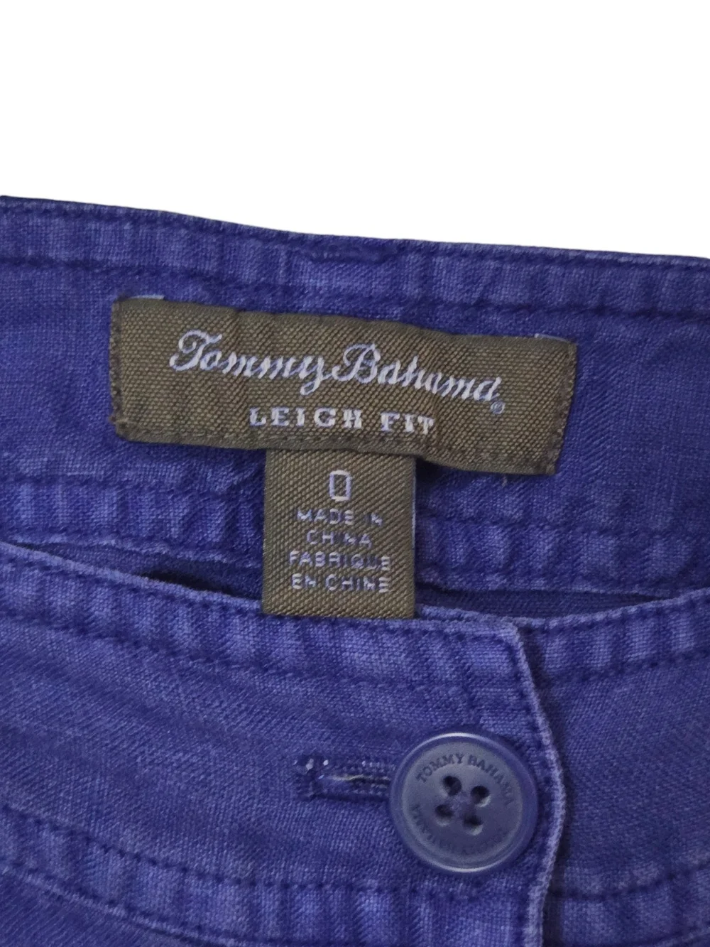 Tommy Bahama Deep Blue Women's Leigh Fit Linen Shorts Size 0